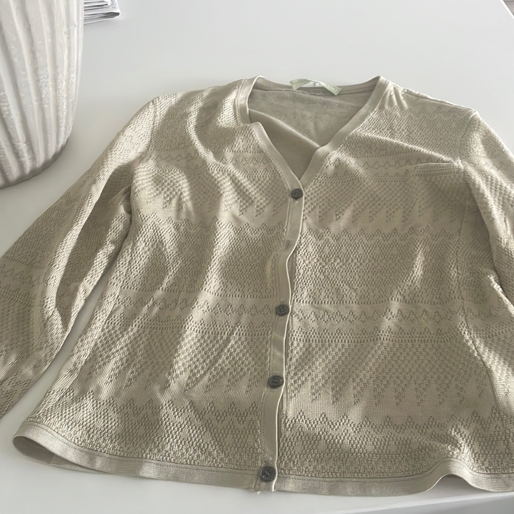 Beige v neck cardigan lightweight sweater